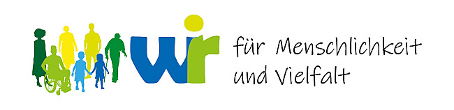 Logo der Aktion Wir für die Menschlichkeit und Vielfalt!