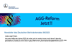 Bildausschnitt Newsletter: Mittelblaues Banner-Bild, links miteinander verschlungene Paragrafenzeichen in verschiedenen Farben, rechts in leicht gebogener Schrift 